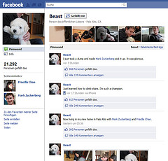 Zuckerberg Beast the dog Facebook Profil