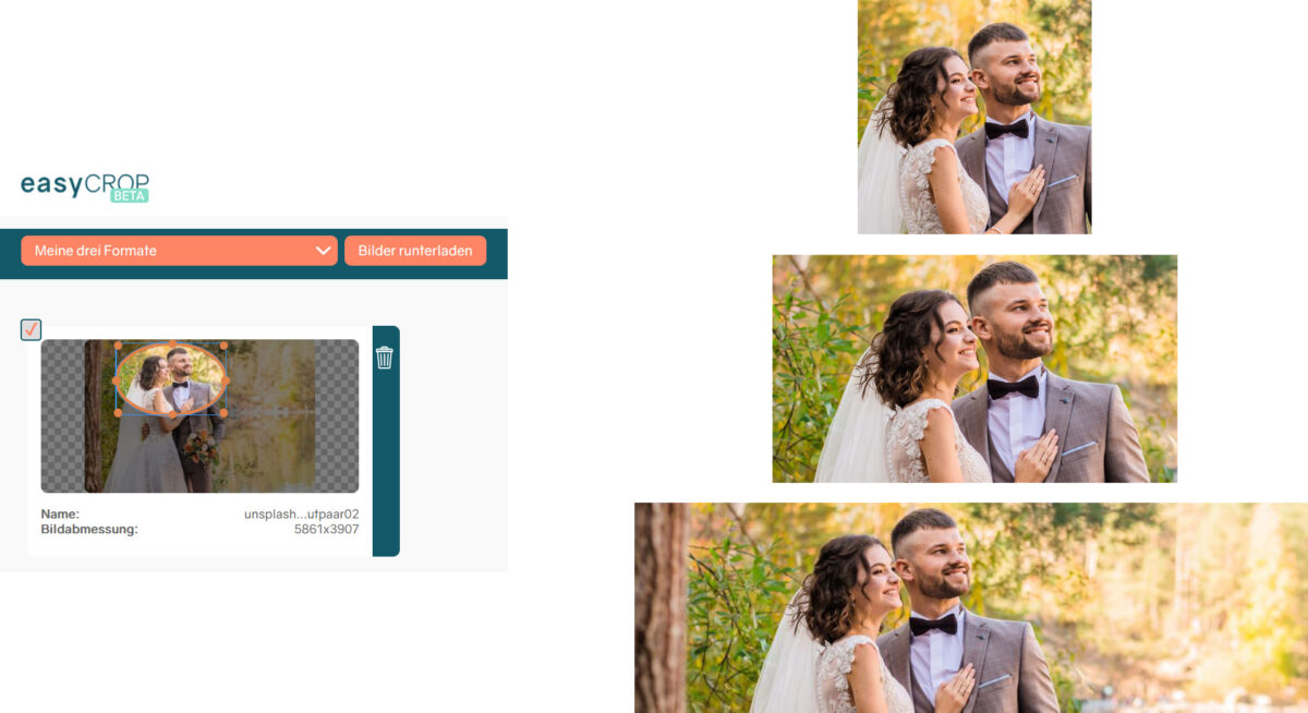 easyCROP Zuschnitte mit Format-Set