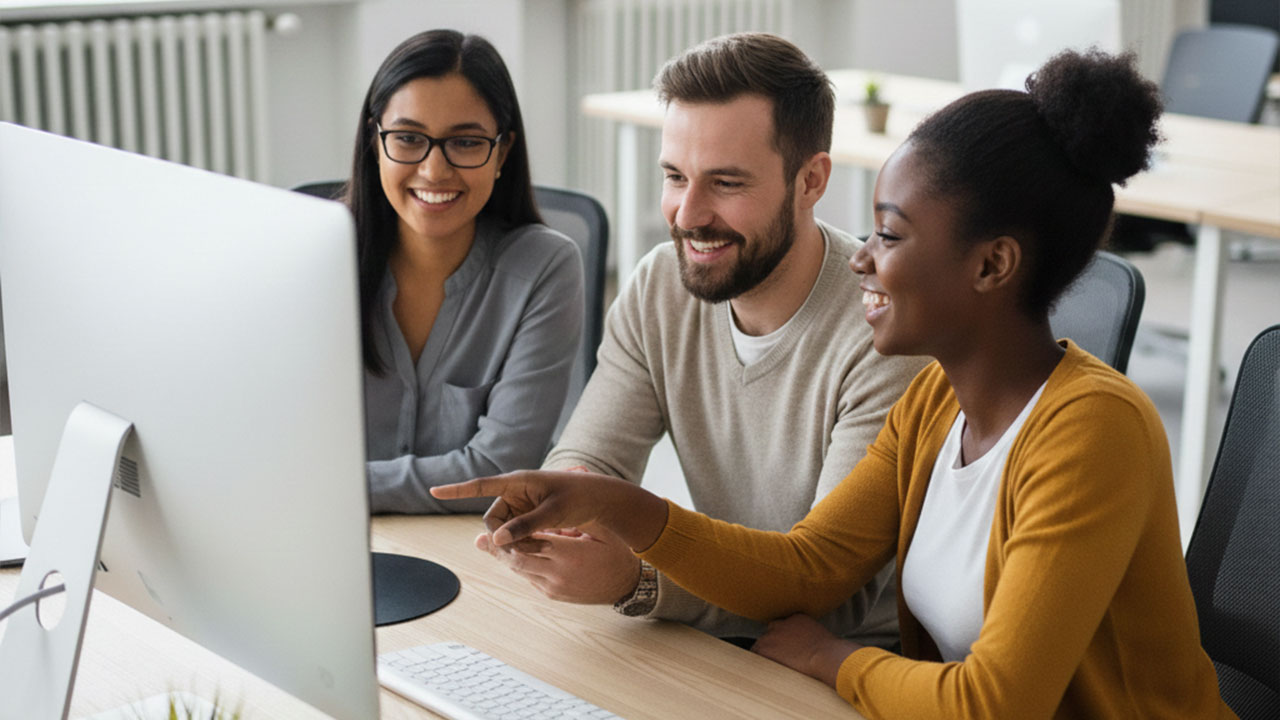 Menschen im Office am Bildschirm